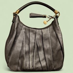 Brahmin Metallic Gray Hobo Bag